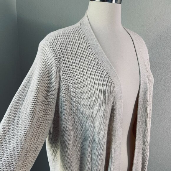 NEW Old Navy Womens XL Tan Open Knit Cardigan Sweater Pockets Mid Length - Picture 2 of 11